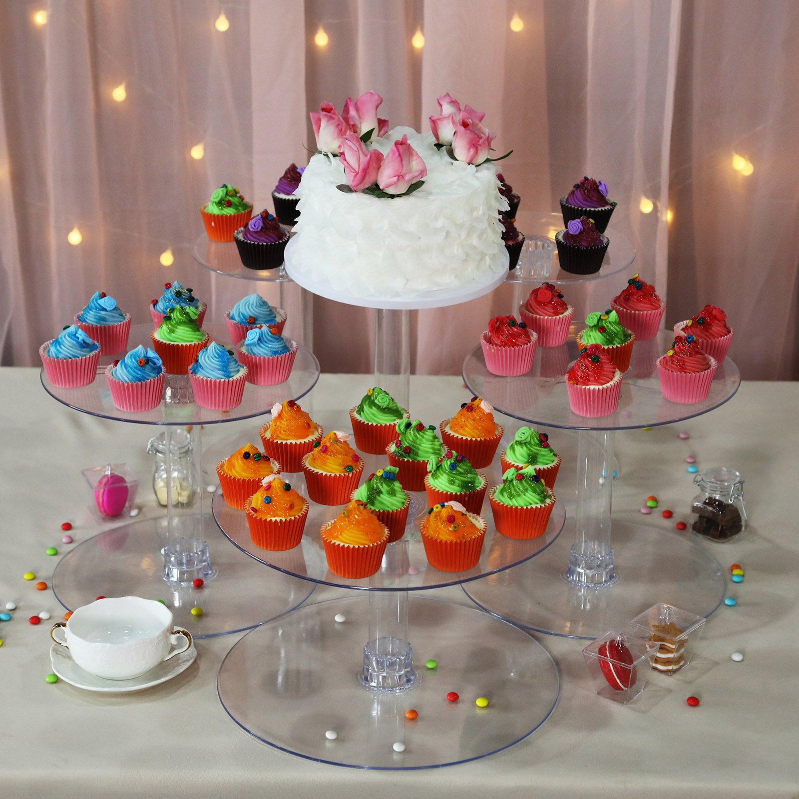 Buy 6 Tier Clear Acrylic Cupcake Cake Stand at Tablecloth